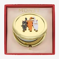 Monet Jewelry Gold Tone Cat Trio Gold Tone Animal Compact Mirror