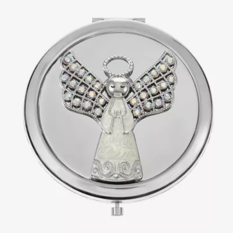 Monet Jewelry Silver Tone Angel Compact Mirror