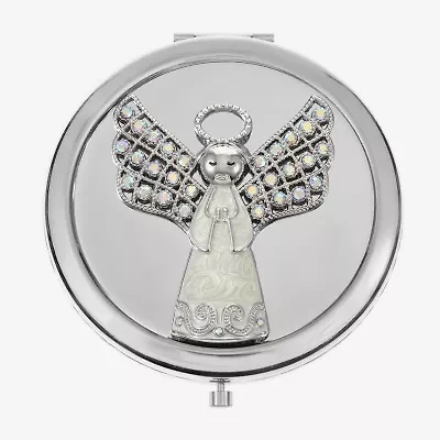 Monet Jewelry Silver Tone Angel Compact Mirror