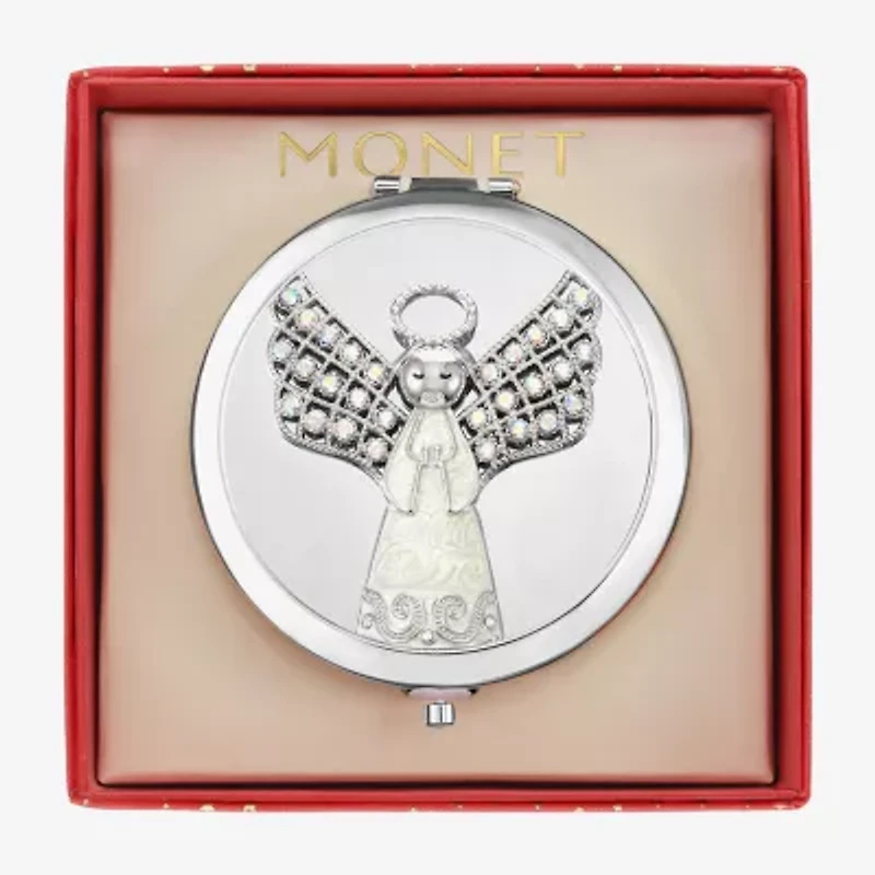 Monet Jewelry Silver Tone Angel Compact Mirror