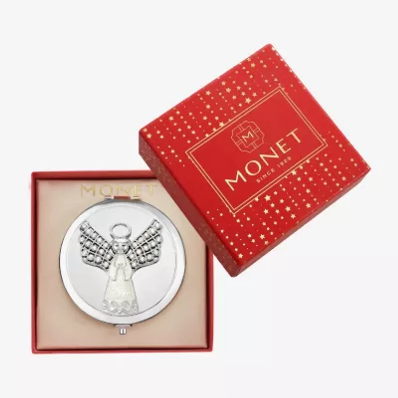 Monet Jewelry Silver Tone Angel Compact Mirror