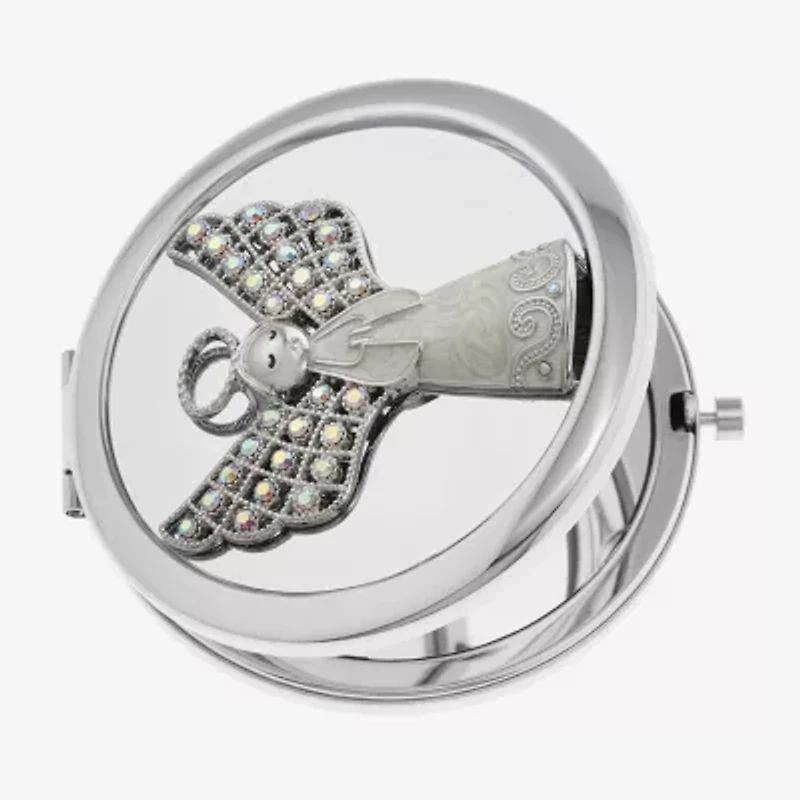 Monet Jewelry Silver Tone Angel Compact Mirror