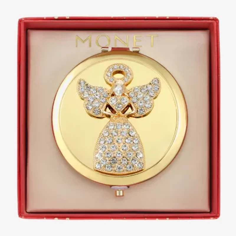 Monet Jewelry Gold Tone Gold Tone Angel Compact Mirror
