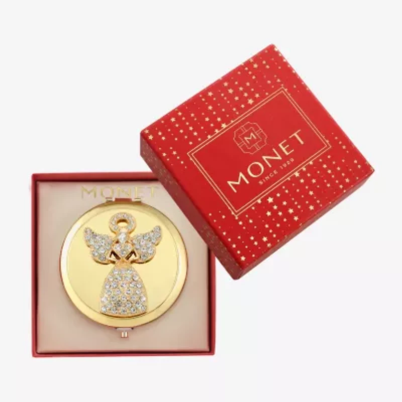 Monet Jewelry Gold Tone Gold Tone Angel Compact Mirror