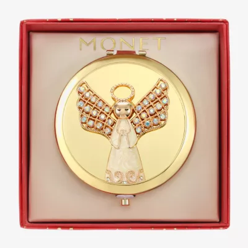 Monet Jewelry Gold Tone Gold Tone Angel Compact Mirror