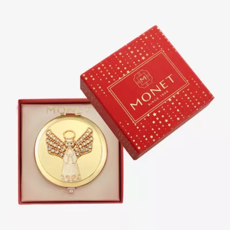 Monet Jewelry Gold Tone Gold Tone Angel Compact Mirror