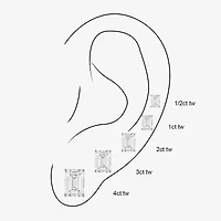 ( /E-F/Si1-Si2 ) 3 CT. T.W. Lab-GrownDiamond 14K Gold 8.1mm Emerald Stud Earrings