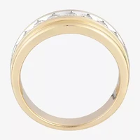 (F / Vs2) Mens 9M 1 CT. T.W. Lab Grown White Diamond 10K Gold Round Wedding Band