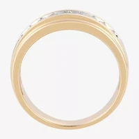 (F / Vs2) Mens 7.5MM 1/2 CT. T.W. Lab Grown White Diamond 10K Gold Round Wedding Band