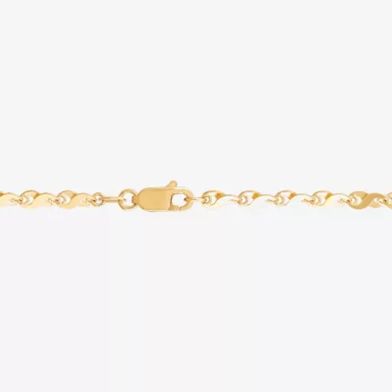 Womens 14K Gold 22 Inch Link Chain Necklace