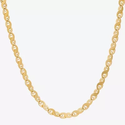 Womens 14K Gold 22 Inch Link Chain Necklace