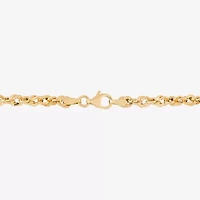 Mens 14K Gold 8 Inch Semisolid Rope Circle Chain Bracelet