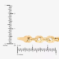 Mens 14K Gold 8 Inch Semisolid Rope Circle Chain Bracelet