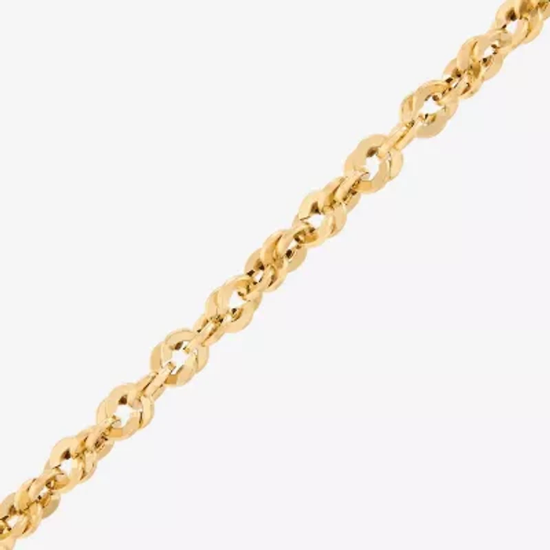 Mens 14K Gold 8 Inch Semisolid Rope Circle Chain Bracelet