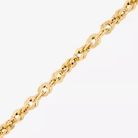 Mens 14K Gold 8 Inch Semisolid Rope Circle Chain Bracelet