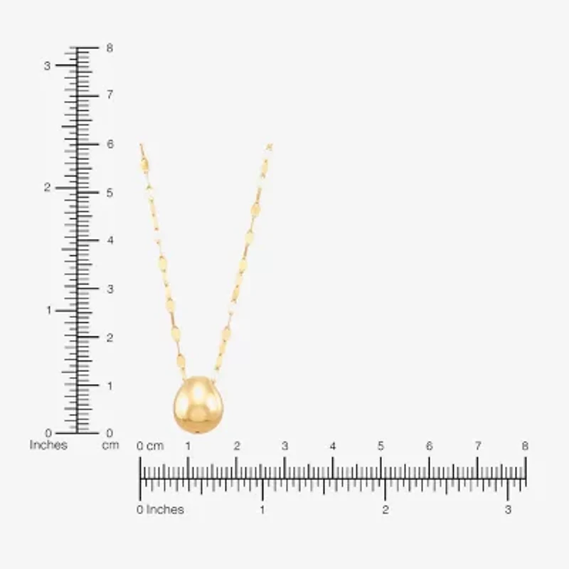 Made in Italy Womens 14K Gold Heart 18 Inch Pendant Necklace