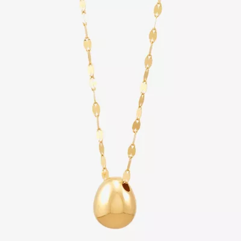 Made in Italy Womens 14K Gold Heart 18 Inch Pendant Necklace