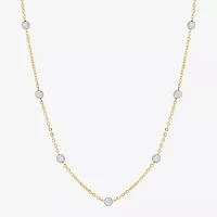 Womens 14K Two Tone Gold 18 Inch Link Chain Necklace