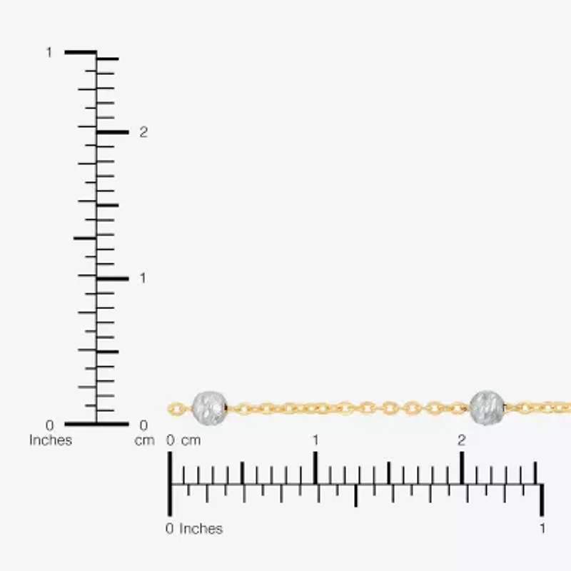 Womens 14K Two Tone Gold 18 Inch Link Chain Necklace