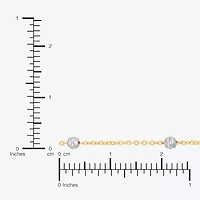 Womens 14K Two Tone Gold 18 Inch Link Chain Necklace