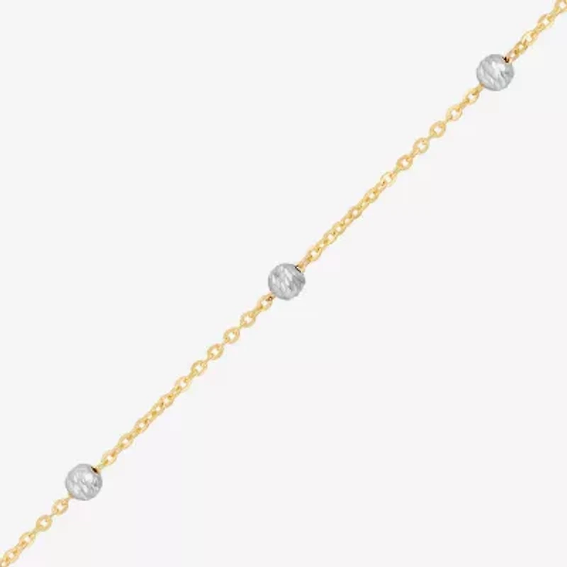 Womens 14K Two Tone Gold 18 Inch Link Chain Necklace