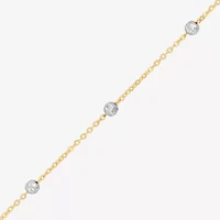 Womens 14K Two Tone Gold 18 Inch Link Chain Necklace