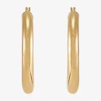 Bonded Brilliance Womens 14K Gold Over Silver Hoop Earrings