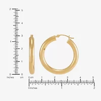 Bonded Brilliance Womens 14K Gold Over Silver Hoop Earrings