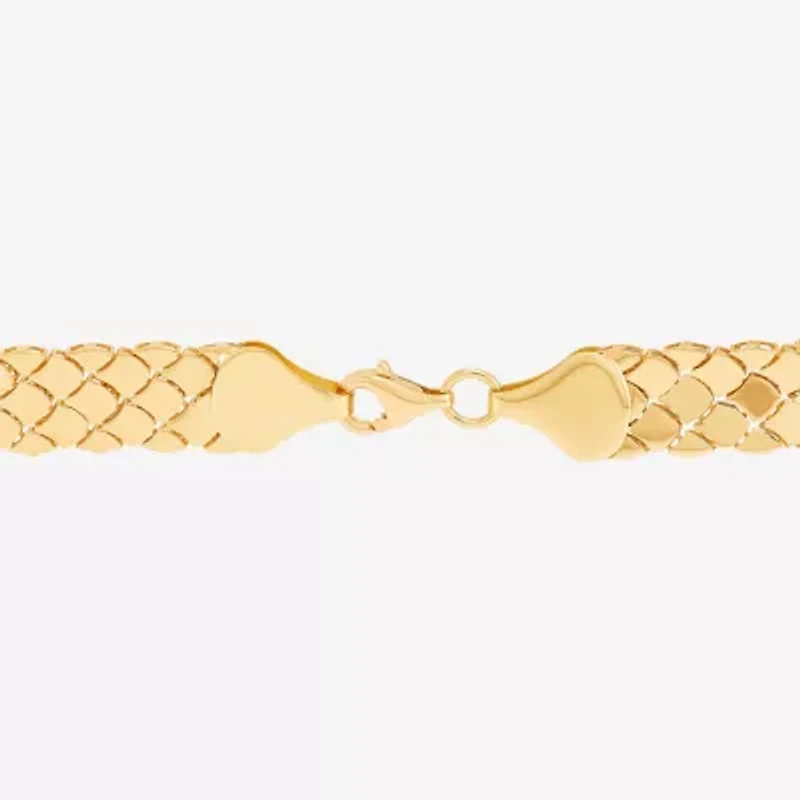 Made in Italy Womens 14K Gold 7.25 Inch Hollow Snake Chain Bracelet