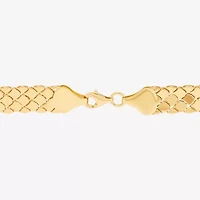 Made in Italy Womens 14K Gold 7.25 Inch Hollow Snake Chain Bracelet