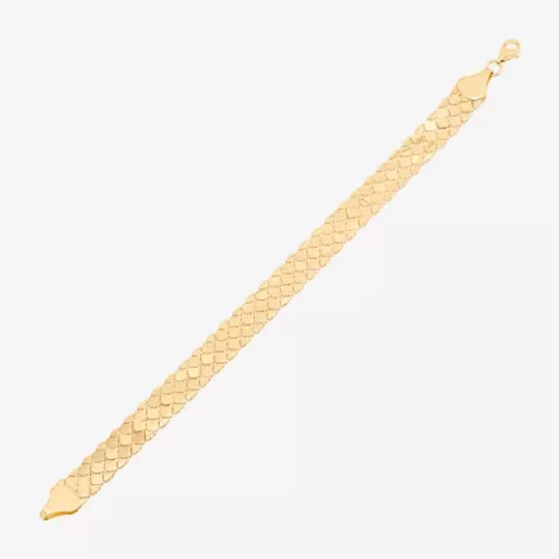 Made in Italy Womens 14K Gold 7.25 Inch Hollow Snake Chain Bracelet