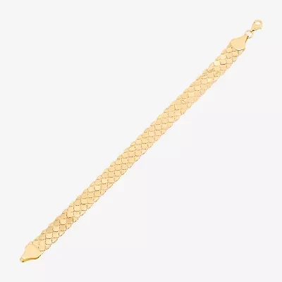 Made in Italy Womens 14K Gold 7.25 Inch Hollow Snake Chain Bracelet