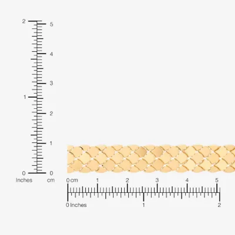 Made in Italy Womens 14K Gold 7.25 Inch Hollow Snake Chain Bracelet