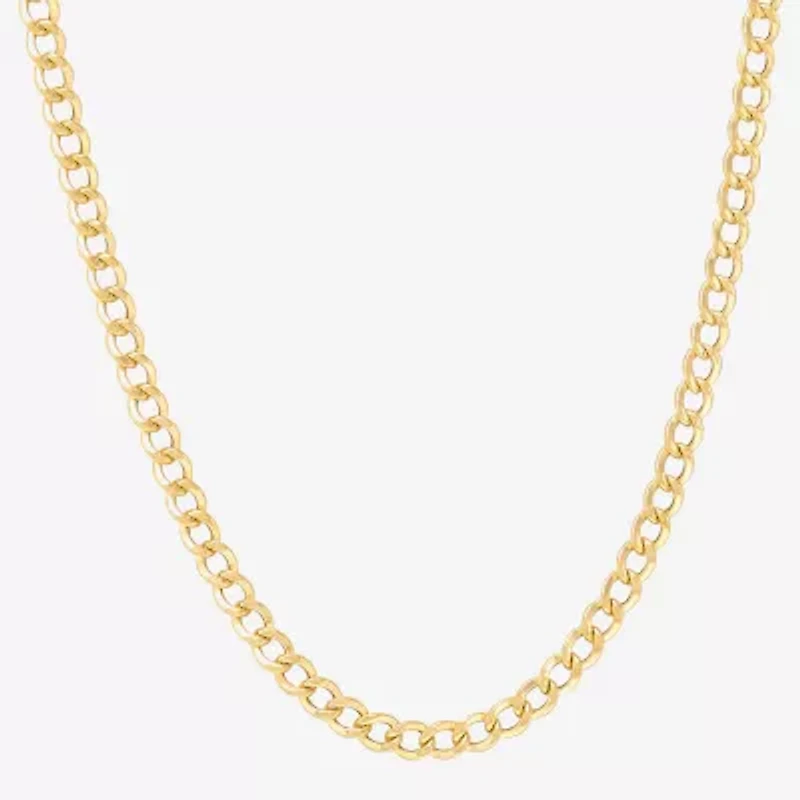 Bonded Brilliance Womens 14K Gold Over Silver 18 Inch Chain Necklace