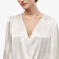 Bonded Brilliance Womens 14K Gold Over Silver 18 Inch Herringbone Chain Necklace