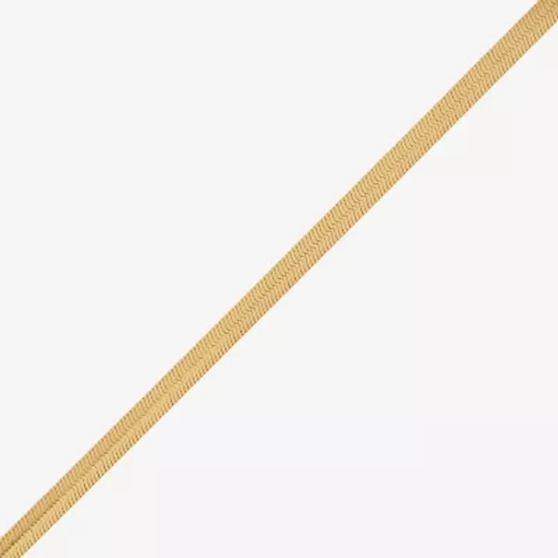 Bonded Brilliance Womens 14K Gold Over Silver 18 Inch Herringbone Chain Necklace