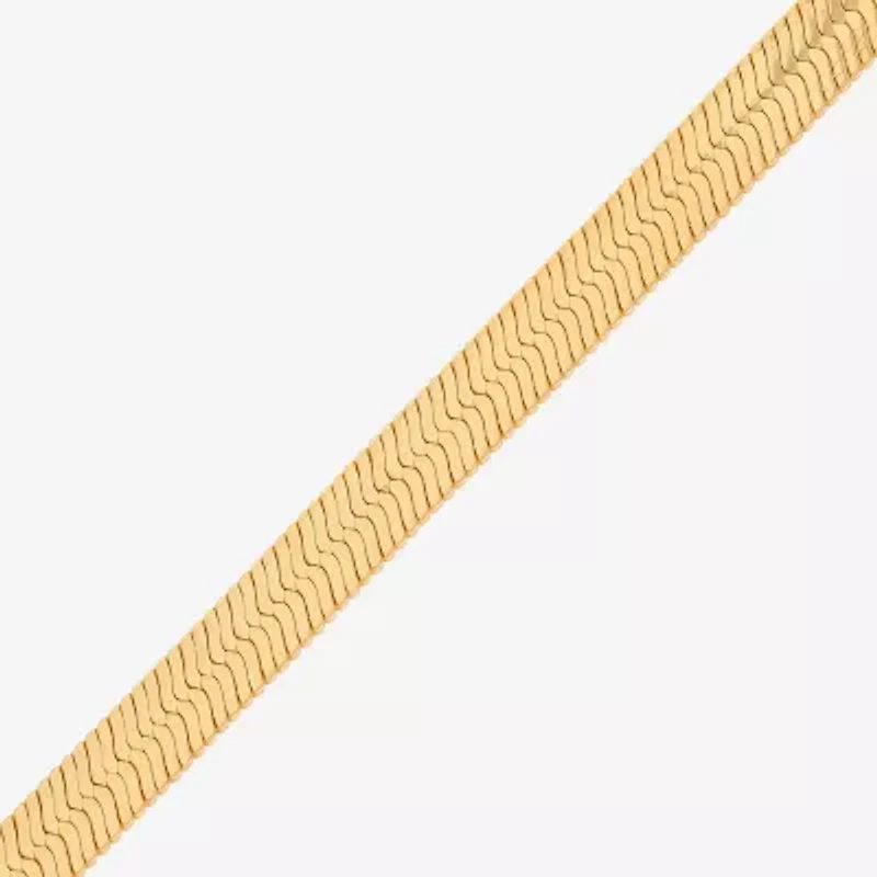 Bonded Brilliance Womens 14K Gold Over Silver Inch Herringbone Chain Necklace