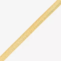 Bonded Brilliance Womens 14K Gold Over Silver 7.5 Inch Solid Herringbone Chain Bracelet