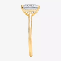 Womens White Cubic Zirconia 10K Gold Solitaire Cocktail Ring