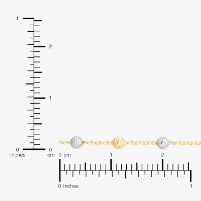 Womens 14K Gold 18 Inch Bead Chain Necklace