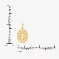 Virgin Mary Womens 14K Gold Oval Pendant