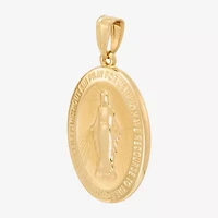 Virgin Mary Womens 14K Gold Oval Pendant