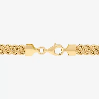 Made in Italy Womens 14K Gold 7.5 Inch Hollow Rope Chain Bracelet