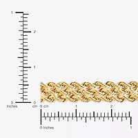 Made in Italy Womens 14K Gold 7.5 Inch Hollow Rope Chain Bracelet