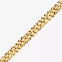 Made in Italy Womens 14K Gold 7.5 Inch Hollow Rope Chain Bracelet