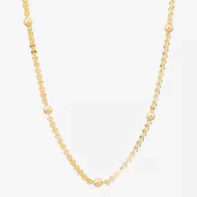 Womens 10K Gold 16 Inch Link Chain Necklace