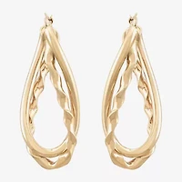 Made in Italy Womens 14K Gold Hoop Earrings