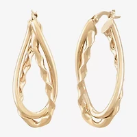 Made in Italy Womens 14K Gold Hoop Earrings