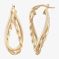 Made in Italy Womens 14K Gold Hoop Earrings