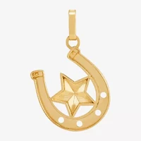 Womens 10K Two Tone Gold Star Pendant